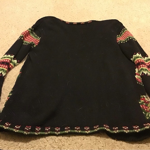 STITCHES IN TIME SZ L VINTAGE HAND KNITTED CHRISTMAS HOLIDAY SWEATER ORIG OWNER - Picture 4 of 4